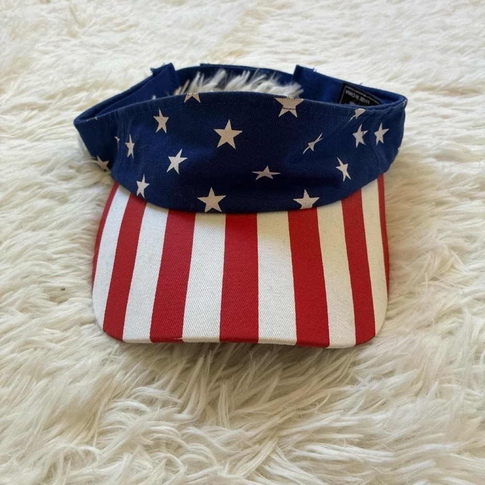NWT Americana flag visor with adjustable strap 4th of July America 250